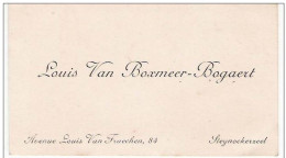Ancienne Carte De Visite De Louis Van Boxmeer -Bogaert - Avenue Louis Van Fraechen, 84  Te STEENOCKERZEEL - Cartes De Visite