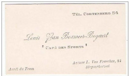 Ancienne Carte De Visite De Louis Van Boxmeer - Bogaert "Café Des Sports" Av L.Van Fraechen, 84 Te STEENOCKERZEEL - Cartes De Visite
