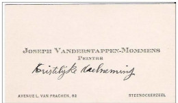 Ancienne Carte De Visite De Joseph Vanderstappen - Mommens - Peintre - Avenue L.Van Frachen, 82 Te  STEENOKKERZEEL - Cartes De Visite