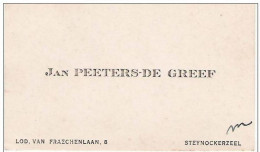 Ancienne Carte De Visite De Jan Peeters - De Greef - Lod. Van Fraechenlaan, 8 Te STEENOCKERZEEL - Cartes De Visite