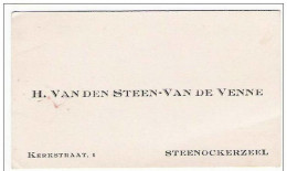 Ancienne Carte De Visite De H.Van Den Steen - Van De Venne - Kerkstraat,1 Te STEENOCKERZEEL - Cartes De Visite