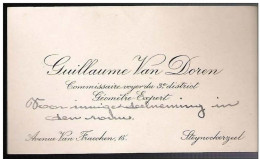 Ancienne Carte De Visite De Guillaume Van Doren  Commissaire Voyer, Géomètre - Av Van Fraechen, 15  Te STEENOCKERZEEL - Cartes De Visite