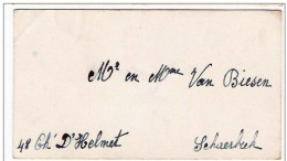 Ancienne Carte De Visite : Mr Et Mme Van Biesen - 48, Chaussée D'Helmet à Schaerbeek - Cartes De Visite