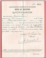 Administration Communale De SCHAERBEEK Quittance Service Inhumations 7 Janvier 1891 - Documents