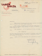 VIEUX PAPIERS  DOCUMENTS COMMERCIAUX    BELGIQUE  1950   "RECOMMANDE   DE LA  FIRME LAMPE DELTA". - 1950 - ...