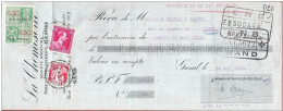 TP Obl Bruxelles étoile  Sur Mandat (ou Reçu)  Pub LA Chemiserie  15, Rue Traversière à GAND GENT 1938  + Timbre Fiscal - Dokumente