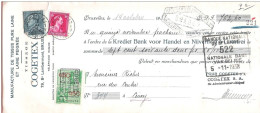 TP Poortman Sur Mandat (ou Reçu) Pub Tissu Pur Laine COGETEX Bvd Lambermont  SCHAERBEEK Bruxelles 1938  + Timbre Fiscal - Dokumente