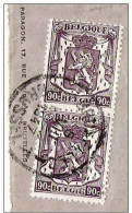 TP 714 (paire)  Perforé / Perforatie AF "Avenir Familial" Sur Reçu Avec Timbre Fiscal  Obl 5 VIII 48 - 1934-51