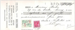 TP 403 Leopold III Sur  Mandat (ou Reçu) Pub Robe Manteau CEUPPENS THEYS Rue De L'automne à IXELLES +  Timbre Fiscal - Documenti