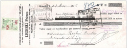 TP 389  Expo Bruxelles Mandat (ou Reçu) Pub LEDIEU Frères 77, Rue Des Goujons à  ANDERLECHT Bruxelles 1935  + Fiscal - Documentos