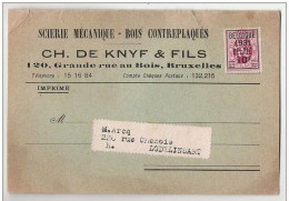 TP 316 Sur Dépliant DE KNYF Grande Rue Au Bois SCHAERBEEK Prix Du BOIS Aulne, Bouleau, Orme, Chêne, Frêne, Peuplier - Typos 1929-37 (Heraldischer Löwe)