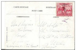 TP 124 (Congo) Sur CP Compagnie Maritime Belge - Troupeau à Matadi - Obl Légère PAQUEBOT ANVERSVILLE écrite à Lisbonne - Lettres & Documents