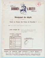 Récépissé De Dépôt Machine à Affranchir - Affranchissement Mécanique Imprimé  Poste BRUXELLES 1 - 1947 - Otros & Sin Clasificación