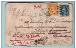 Registered Letter From SHORTHILLS 6 Sept 1918 To A French Militar, American Interpret For The French Mission Interesting - Special Delivery, Registration & Certified