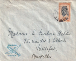 RUANDA URUNDI   TP Masques175 Obl USUMBURA 16 XI 56  /L Par Avion By Air Mail Vers Boitsfort  Dubois  + Contenu - Lettres & Documents