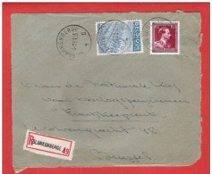 RECOMMANDE - AANGETEKEND - L (fragment) Col Ouvert Et Exportations  Obl  BLANKENBERGE 4 I 1951 - 1948 Esportazione