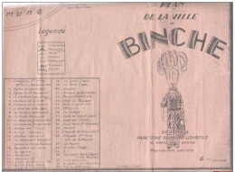 Plan De La Ville De BINCHE édité Par La Papeterie Longfils 10, Grand Rue - 6ème édition Format : 46 Cm X 73 Cm ! - Other & Unclassified