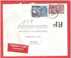 Petit Sceau De L'état Sur  Lettre Express Recommandé  Spoedbestelling  Aangetekend GENT 6 III 1950 + Obl Ovale Au Dos - 1935-1949 Small Seal Of The State