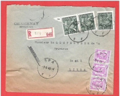Petit Sceau De L'état  + Exportations  Sur Lettre Recommandée  SPA NIVEZE Le 3 V 1949 - 1935-1949 Small Seal Of The State