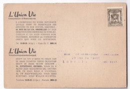 PO582 Sur CP L'union Vie  Assurance Rue De La Loi, 24 - Typos 1936-51 (Petit Sceau)