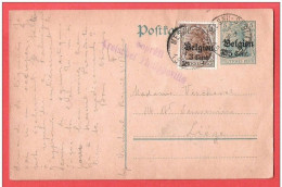 Occupation Allemande  Obl  MESNIL SAINT BLAISE  5 X 1915 Vers LIEGE Censure KREISCHEF PHILIPPEVILLE - Ocupación Alemana