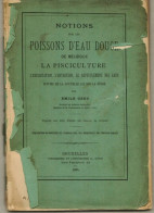 Notions Sur Les Poissons D'eau Douce De Belgique Pisciculture, Exploitation, Entretien,repeuplement,  ...  E. GENS 1885 - Fischen + Jagen