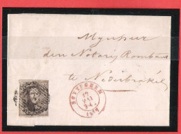 Médaillon Obl Perception SOTTEGHEM P109  Le 12 Mai 1857 Vers NEDERBRAKEL - Postmarks - Lines: Perceptions