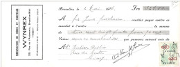 Mandat Pub WYNREX Robe Manteau Rue De L'autonomie  ANDERLECHT Bruxelles  Timbre Fiscal  1936 - Dokumente