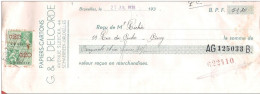 Mandat Pub  Papier Carton DELCORDE   44, Avenue Sleeckx à SCHAERBEEK Bruxelles 1938  +  Timbre Fiscal - Documents