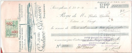 Mandat (ou Reçu) Pub  Ill  Tissage  Teintureir GLORIEUX à SWEVEGHEM  En 1936  + Timbre Fiscal - Documenti
