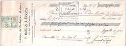 Mandat (ou Reçu) Pub  Confection BOLLY DOOMS 113 Rue MArie Christine à LAEKEN 1937  + Fiscal - Documenten