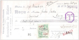 Mandat (ou Reçu)  Pub Fabrique Sous-vêtement  Bonneterie De BLATON Rue De La Station   1936  +  Timbre Fiscal - Documenten