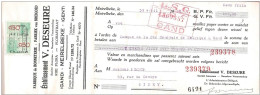 Mandat (ou Reçu)  Pub Bonneterie V.DESEURE Rue Flora GAND GENT MEIRELBEKE   1936  +  Timbre Fiscal - Documenten