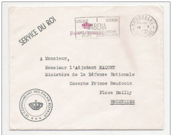 Lettre En Franchise PALAIS DE BRUXELLES Griffe SERVICE DU ROI + Commandant Des Palais Royaux  Obl Bruxelles 19 X 1951 - Portofreiheit