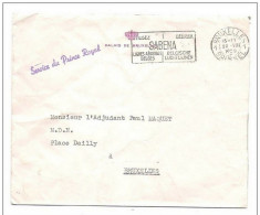 Lettre En Franchise  PALAIS DE BRUXELLES Griffe SERVICE DU PRINCE ROYAL Obl Bruxelles 22 VIII 1950 - Franchigia