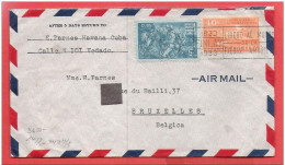 L Via Airmail CUBA  Habana Vers Bruxelles - Guerre 40-45 - Lettres & Documents