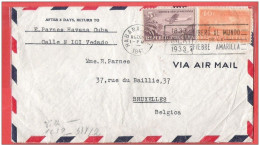 L Via Airmail CUBA  Habana Vers Bruxelles 2 VIII 1941 - Guerre 40-45 - Storia Postale