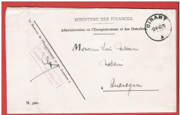 L Ministère Finances FRANCHISE Obl DINANT 13 IV 1940 - Zonder Portkosten