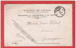 L Ministère Finances FRANCHISE Obl BOUSSU 9 I 1923 - Portofreiheit