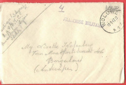 L Franchise R.A.P./B.T.C. Bureel Van Anjou (?) STOKKEL  Obl WOLUWE 11 I 1947 Avec Griffe De Franchise Vers Borgerhout - Franchise