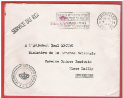 L En FRANCHISE Palais De Bruxelles SERVICE DU ROI "Le Commandant Des Palais Royaux"  Obl Bruxelles 9 X 1951 - Zonder Portkosten