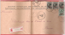 L SNCB  En Recommandé  S 19 (3)  + S21 Obl HORNU 19 III 1938  Bin Tarif Recommandé 1.75 +  LO = 0.70 - Otros & Sin Clasificación