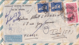 L CONSULAT GENERAL DE FRANCE Chambon  à RIO DE JANEIRO Obl 3 XI 61 Paris Ment. "absent  Instance P 38 Aux." + Contenu - Storia Postale