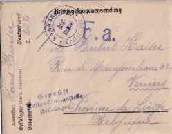 Kriegsgefangenen  Prisonnier CELLELAGER Geprüft Kommandantur  Briefstempel Env. Avec Contenu Le 30 IX 1915 Vers VERVIERS - Prigionieri