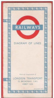 Great Britain RAILWAYS LONDON Transport Diagram Of Lines January 1953 - Europa