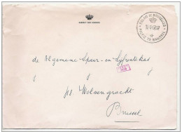 Grande Lettre En Franchise KABINET DES KONINGS    Obl PALAIS BRUXELLES  16 VIII 1957 - Franchise