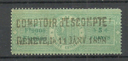 SCHWEIZ Switzerland O 1898 Canton De Genève Timbre Estampillé Revenue Tax Steuermarke - Fiscales