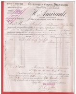 FRANCE Ancienne Facture  + Mandat :  H.Amirault Rue Lafayette Rue Du Tronchet ROUEN 5 VIII 1888 Couleur Vernis Droguerie - Droguerie & Parfumerie