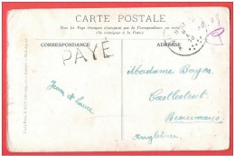 FORTUNE  : Griffe PAYE  De QUIEVRAIN (?) Le 8 I 1919 Vers Angleterre !  Tarif Imprimé ! Pas Courant - Fortune Cancels (1919)