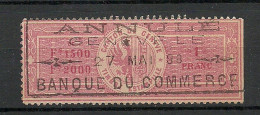 SCHWEIZ Switzerland O 1898 Canton De Genève Timbre Estampillé Revenue Tax Steuermarke Banque Du Commerce - Fiscale Zegels